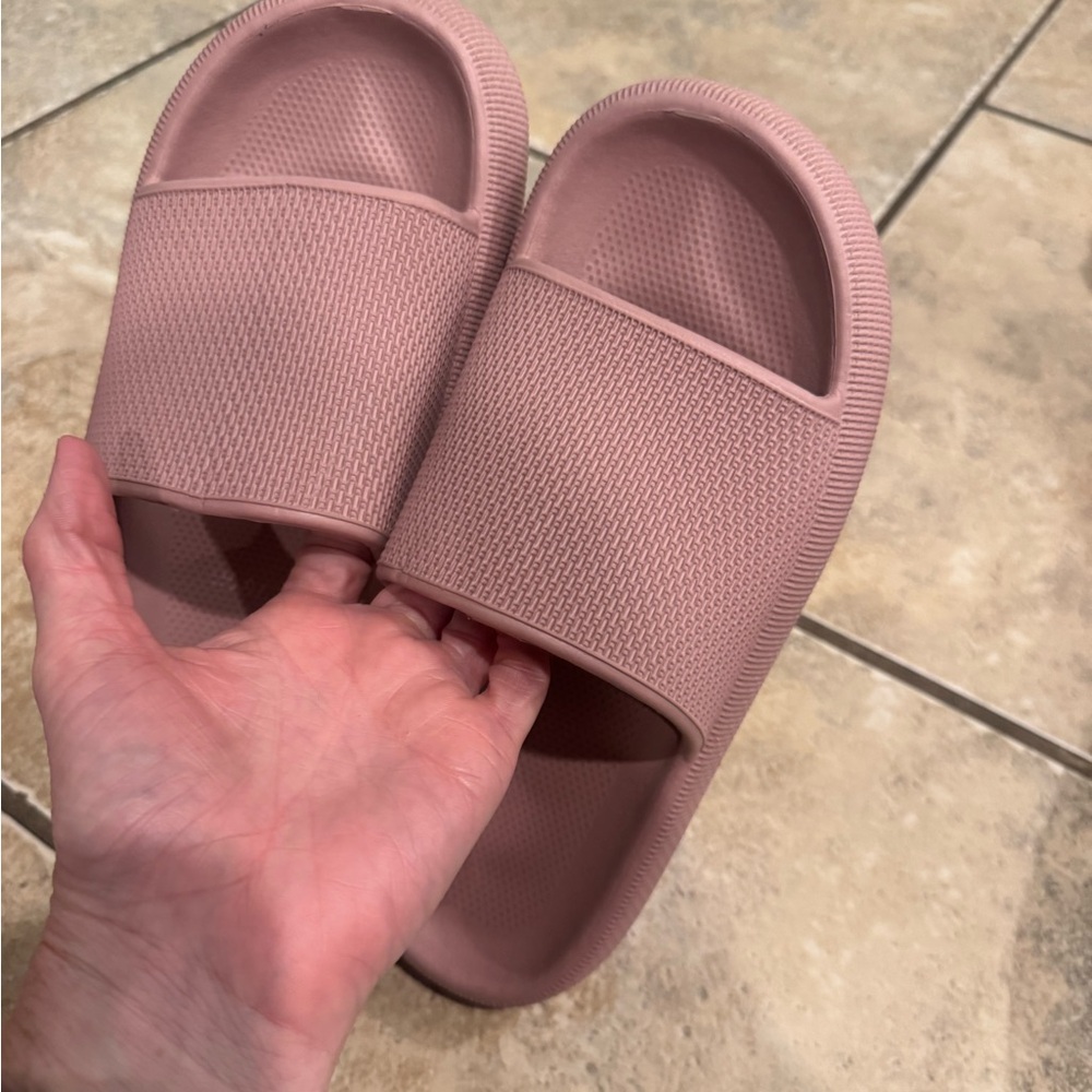 Pink Slide Sandals - padded platform